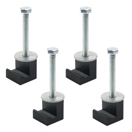 Modengzhe 4 Pcs Pickup Truck Bed Tool Box Tie Down Brackets J-Type Mounting Set J Hook Clamps (Black)