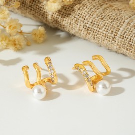 Jenosy 18K Gold-Plated Stud Earrings Women's CZ Gold Earrings with Cubic Zirconia Earrings for Women and Girls, Yellow Gold, Cubic Zirconia