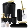 XLHOMO 9PCS Black and Gold Bathroom Accessories Set Complete with