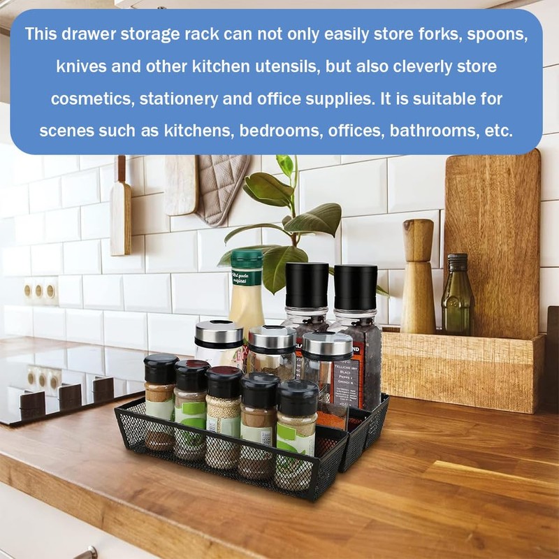 6-Pack Cutlery Organizer, Silverware Drawer Organizer, Cutlery Tray with Interlocking