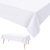 AMFUN 2Pcs White Rectangular Plastic Table Cover (137cm x 274cm),Wipeable
