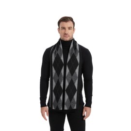 EP Mode Men's Winter Scarf, Cashmere Feel, Super Soft & Warm (Retro Diamond)