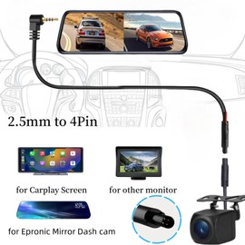 Epronic Backup Camera 4 Pin Universal Rear Camera for Car Waterproof 149° Viewing Angle 720/1080P Changeable 2.5mm Jack Camera License Plate Cámaras de Reversa para Autos