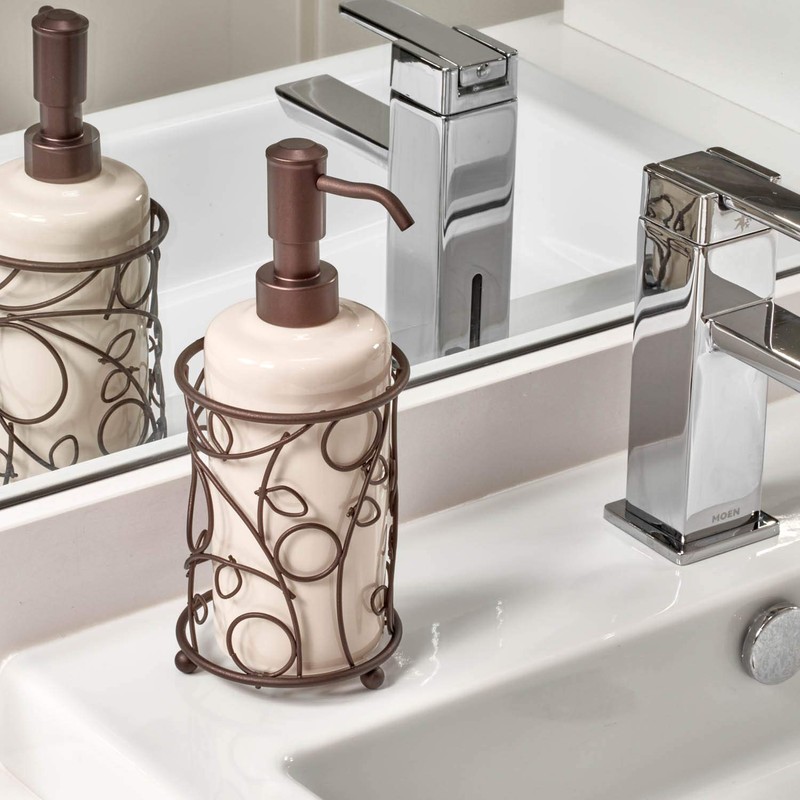 interDesign Twigz Colección para Baño Dispensador de Jabón, Color Vainilla/Bronce