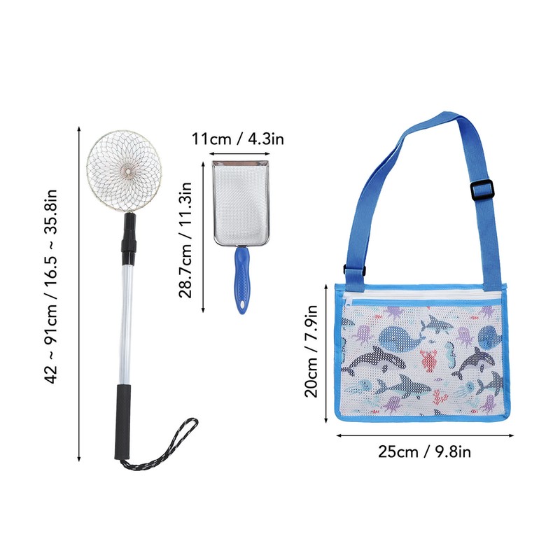 6pcs Shelling Tools for Beach Include Sand Sifter with Extra