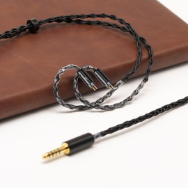 Yongse 2PIN/MMCX/TFZ/QDC IEM Headphone Replacement Cable, 6N OCC 4ft Upgraded Stereo 3.5/4.4mm Balanced Jack, Silver Plated 8 Strand Earphone Earbuds Audio Extension Cord - 2PIN 4.4mm Without Mic