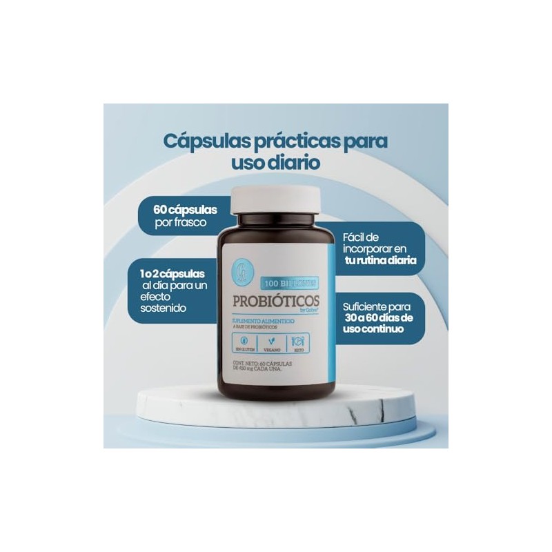 Probióticos 100 Billones Ufc Cepas Lactobacillus Bifidobacterium Cápsulas Suplemento Microbiota