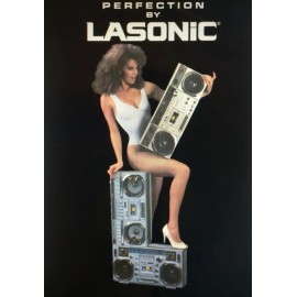 Lasonic 1985 LASONIC BOOMBOX RADIO 12 1/2" x 18 1/2" CARD STOCK POSTER **NICE**