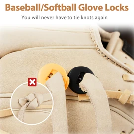 Glove Locks, 8-Pack Baseball/Softball Glove Lace Locks – Vibrant Colors, No Retie Knots, Spring-Lock Tech, Durable Design. (Mixed Black-Yellow)