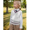 BOBOYOYO - Chaleco unisex de punto trenzado 100% algodón, uniforme