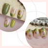 Green French Tip Press on Nails Medium Short Fake Nails