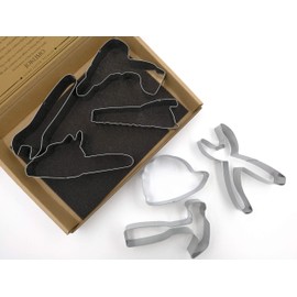 JOKUMO Tools Cookie Cutters Set – 7 PC High Grade 430 Stainless Steel –Wrench, Hammer, Saw, Chainsaw, Pliers, Safety Helmet and Drill