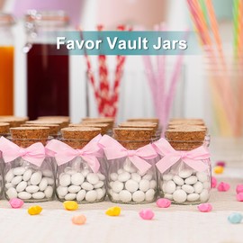 Ritayedet 40 Pack Glass Favor Jars with Cork Lid, 3.4 oz Small Glass Bottles for Wedding Favor, Baby Shower, Party Favor, Gift Jars for Candy, Bonus Twine and Labels