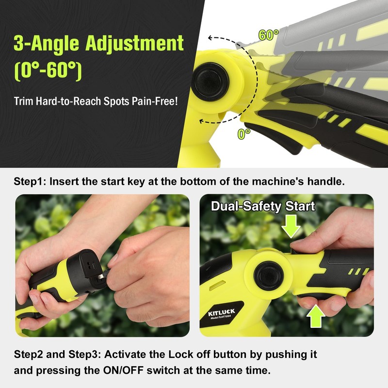KITLUCK 8V Cordless 2-in-1 Grass Shear & Hedge Trimmer,Handheld Electric