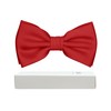 BEWDIO Adjustable Red Bow Ties for Men, Solid Color Pre-Tied