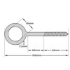 Fort Fasteners Steel Vine Eyes 100mm x 7.2mm (4 Inch)