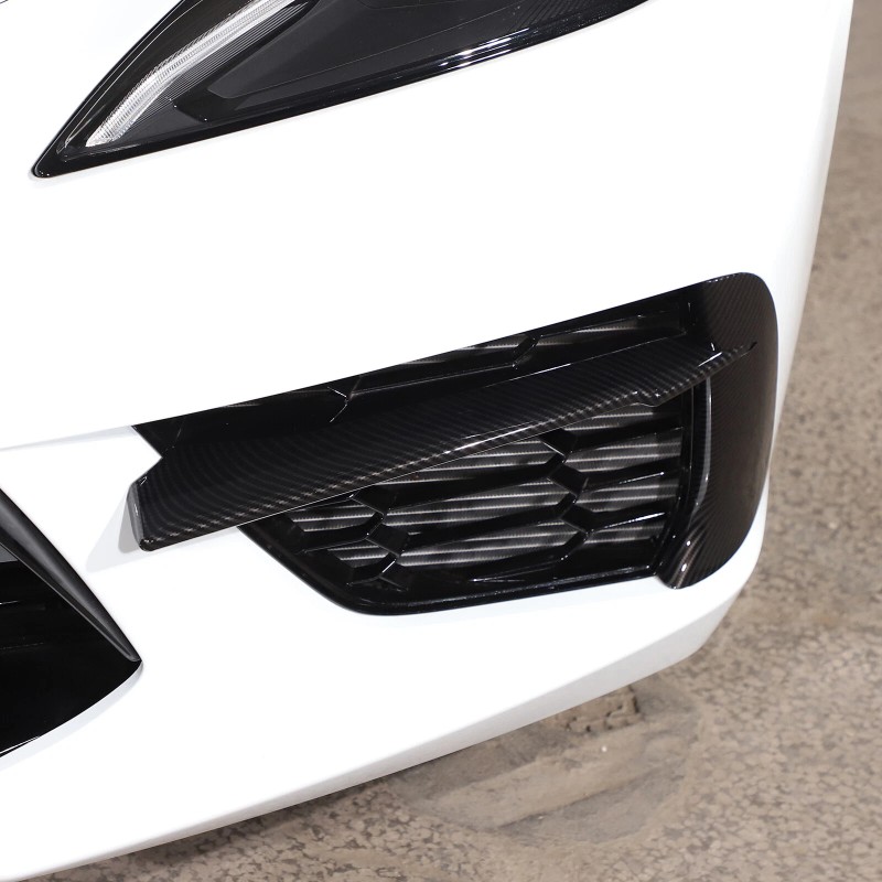 carcartrim-2022 Carbon fiber ABS Front Bumper Fog Light Lamp Trims