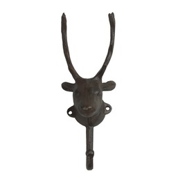 Gardeningwill Heavy Herngee Deer Head Single Hanger Animal Shaped Coat Hat Wall Hook Home Garden Yard Decoration