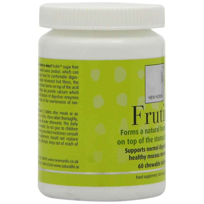 New Nordic Frutin Chewable Tablets, Natural Stomach Acid Relief, Pack