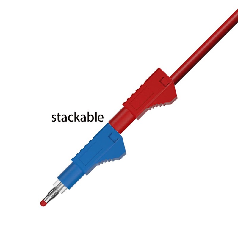 CZJZDZ 5pcs 4mm Retractable Banana Plug Stackable Test Leads Cable