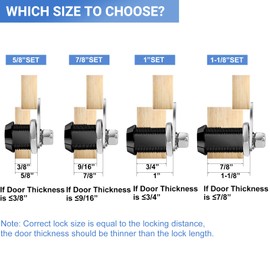 Sissinda Black RV Storage Locks, 7/8” Fits 9/16” Max Door Thickness, Keyed Alike RV Compartment Locks (Black 7/8 Inch 6Pack)