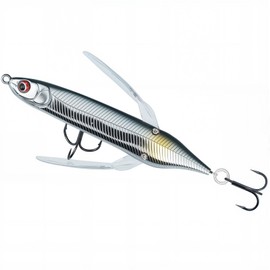 Deep Sea Fishing Lure, Metallic Green, Double Hook Design with Wing Fins (Silver-Colored)