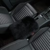 IRIWOOL Genuine Sheepskin Universal car armrest pad (Long Wool, Black)