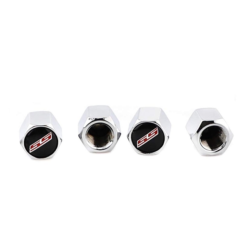 XDG 4Pcs Valve Stem Air Caps Red SS Logo Car