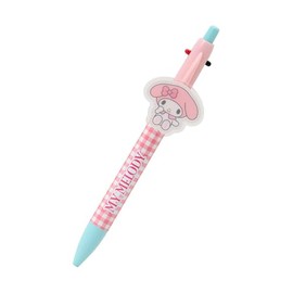 Sanrio 642118 My Melody PMMA 2-Color Ballpoint Pen & Mechanical Pencil, Ballpoint Pen Ink Color: Black, Red, Knockable Type, With Mascot Clip