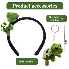 Plush 3D Turtle Headband Personality Funny Turtle Headband Women Animal Stuffed Plush Hair Hoop for Makeup Washing Face