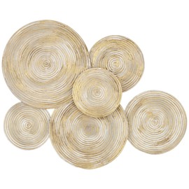 Mesa 32 1/4 Wide Gold Cream-Washed Disk Wall Art - Dahlia Studios