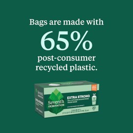 Seventh Generation Kitchen Garbage Bags 13 Gallon Pack of 6 Extra Strong Made from Recycled Plastic 20 count
