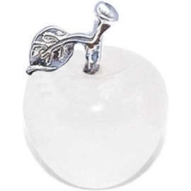 YSSZAM White Quartz Crystal Apple Statue,Christmas Desk Decor Collectibles Figurine Feng Shui Ornament Healing Stones Collectible Figurines for Holiday Wedding Birthday