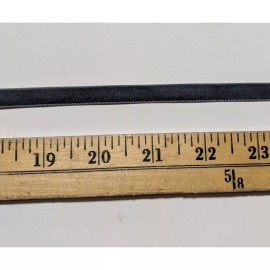 French VELVET Ribbon DARK GRAY by the yard 3/8 inch