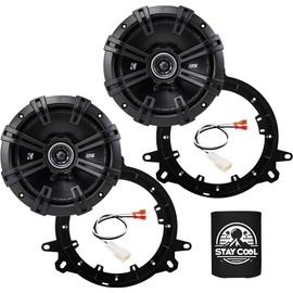 KICKER Speakers 6.5 inch for Toyota Corolla 2001-2008 Upgrade Kit - Pair of DS Series with Adapters and Harness, Coaxial 6 1/2 Car Audio Front Door Speaker DSC650, 43DSC6504