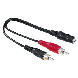 Hama 0.1 m 2 x RCA – 3.5 mm M/F 2 x RCA 3.5 Black Cable Interface/Gender Adapter – CABLE INTERFACE/Gender Adapter (2 x RCA, 3.5, Black)