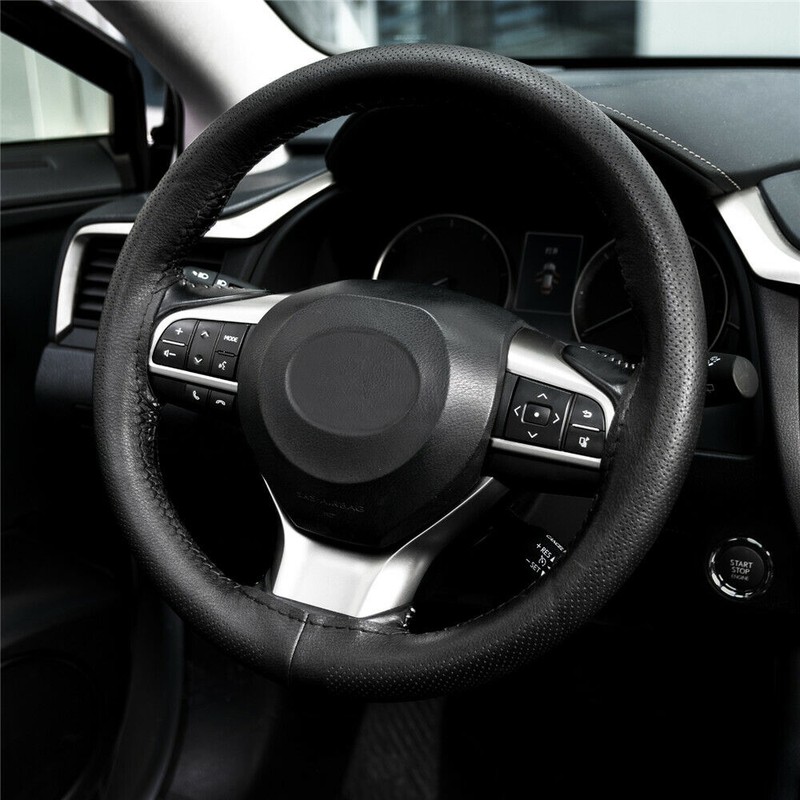 Unbranded DIY Car Steering Wheel Cover Needle Thread Anti-slip Black