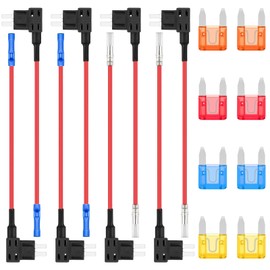 ALLECIN Mini Fuse Tap Piggy Back Fuse Holders 12V Adapter Add a Circuit with MINI Blade Fuses 5A 10A 15A 20A for Cars (Pack of 8 Pieces)