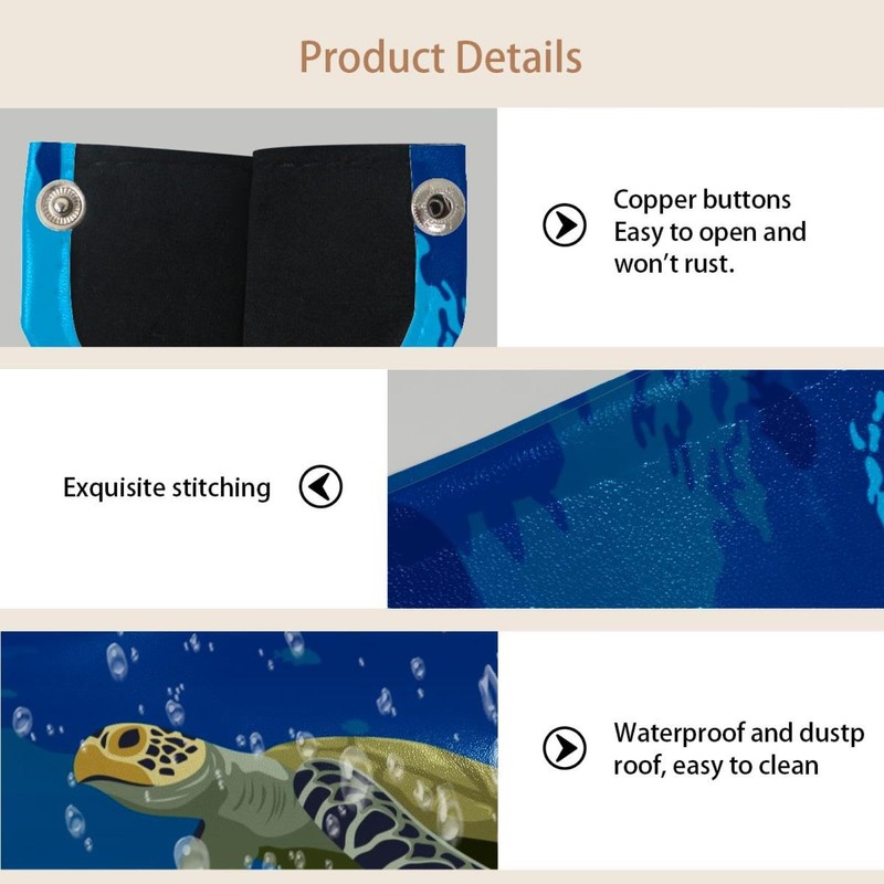 2 Pack Tissue Box Cover Holder, Turtles at The Sea