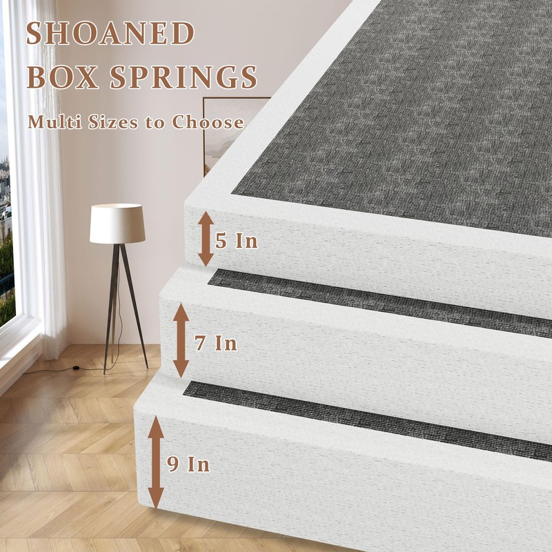 SHOANED Metal Box Spring Queen Size - 9 Inch High