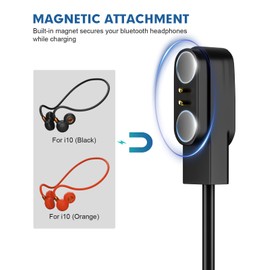 Ortizan 2 Pack Magnetic Charging Cable, I10 Open Ear Headphones Wireless Bluetooth Air Conduction Headphones Dedicated Charging Cable