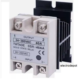 Migro SSR Solid State Contactor 40Amp, 120-240VAC Coil, 1 Pole 40A, 240V 480V Silent
