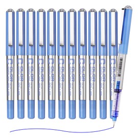EYEYE 0.5mm Blue Pens Needle Tip, 12 Pack Rollerball Pen Extra Fine Point Quick Dry, Blue Liquid Ink Pens Fine Point Smooth Writing Pen for Journaling, Note Taking, Office, School Supplies