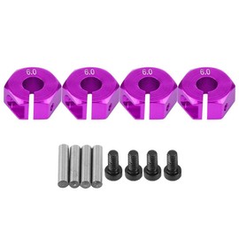 Tbest Wheel Hub Adapter 12 mm, Wheel Hub Adapter for HSP Sakura 1/10 Scale RC Car 1/10 Wheel Carrier Model Making Wheel Spacer (6 mm Purple)