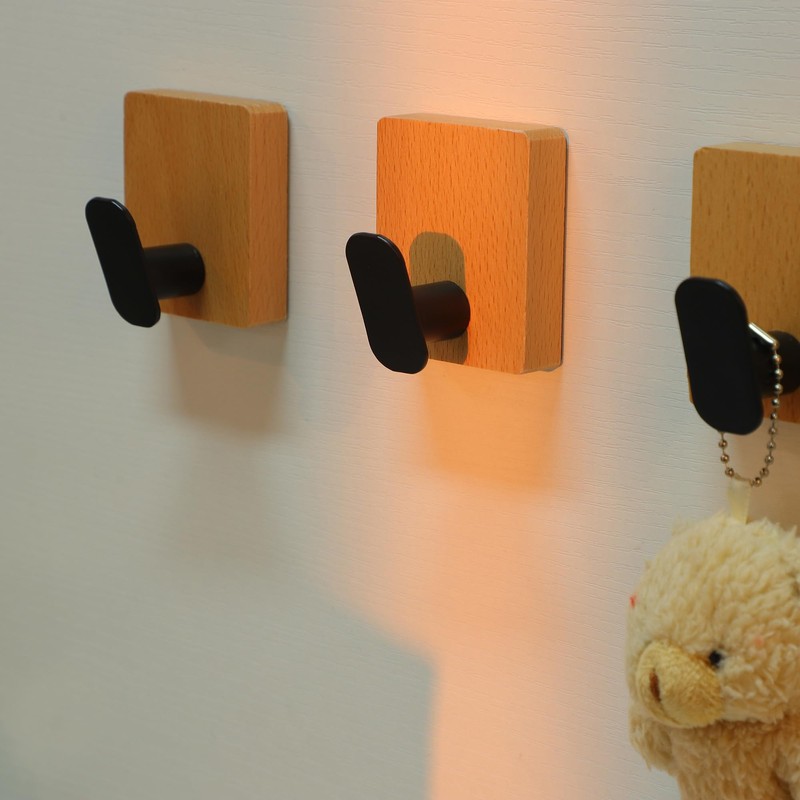 DELITON Towel Hooks Wall Mounted - Adhesive Bathroom Coat Hooks