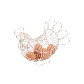 T&G Provence Wireware Small Chicken/Egg Holder, Cream, 23 x 13.5 x 20 cm