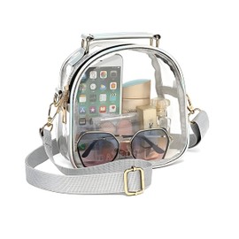 PandaSays Clear Bag, Transparent Bag, Pain Bag, Plastic Bag, Clear Bag, Shoulder Bag, Shopping Bag, Cosmetic Pouch, Plush Bag, Pushing Bag, white