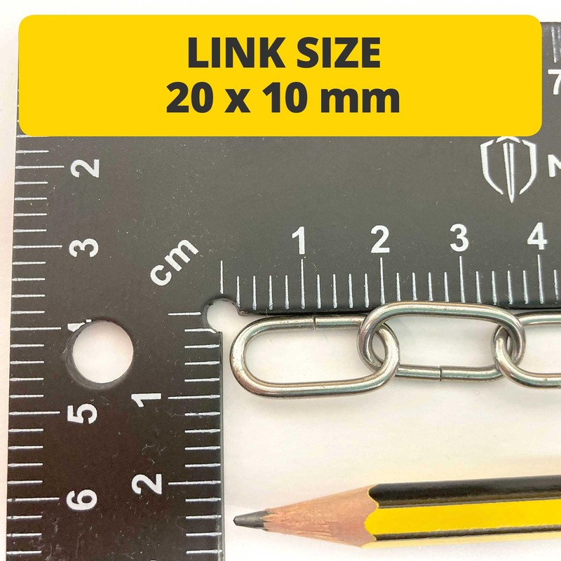 2m Chrome Open Link Chain - for Chandelier & Lighting