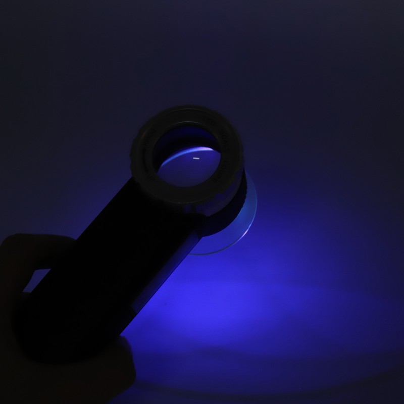 30X Magnifier White Purple Yellow 3 Color Light USB Rechargeable