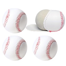 Poosue Standard Size T-Ball Training Baseballs, Reduced Impact Kids Safety Baseballs, Unmarked & Soft Practice Baseballs for League Play, Pitching, Hitting, Batting, Fielding, Autograph (3)